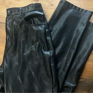 Abercrombie Curve Love Vegan Leather 90s Straight Pants